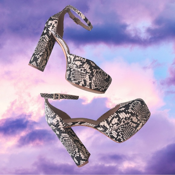 Aldo Platform Faux Snakeskin Block Heel - Size 10 / 41 - Picture 1 of 5